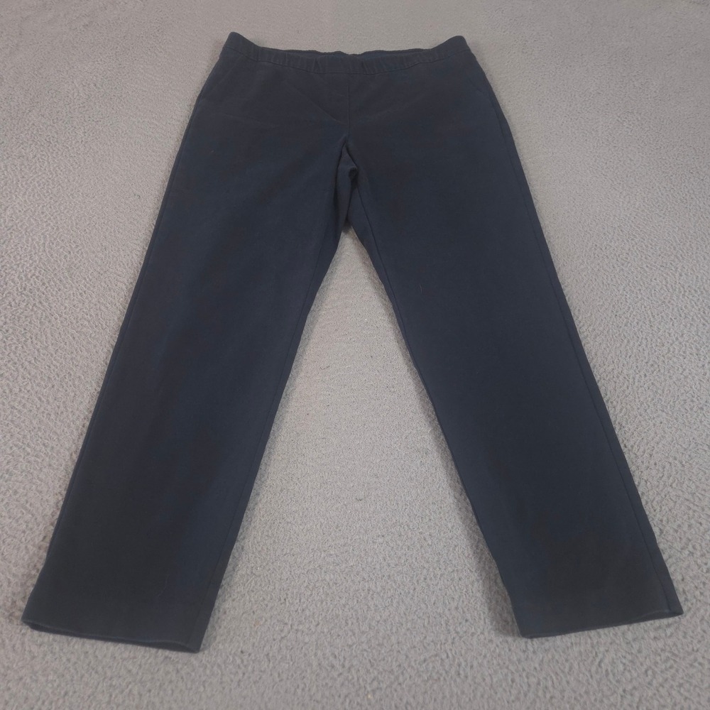 J. Jill Pants Womens 14 Navy Essential Cotton Stretch Pull-On Ankle Straight Leg